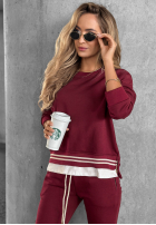 Komplet dresowy Somewhere Near burgundowy