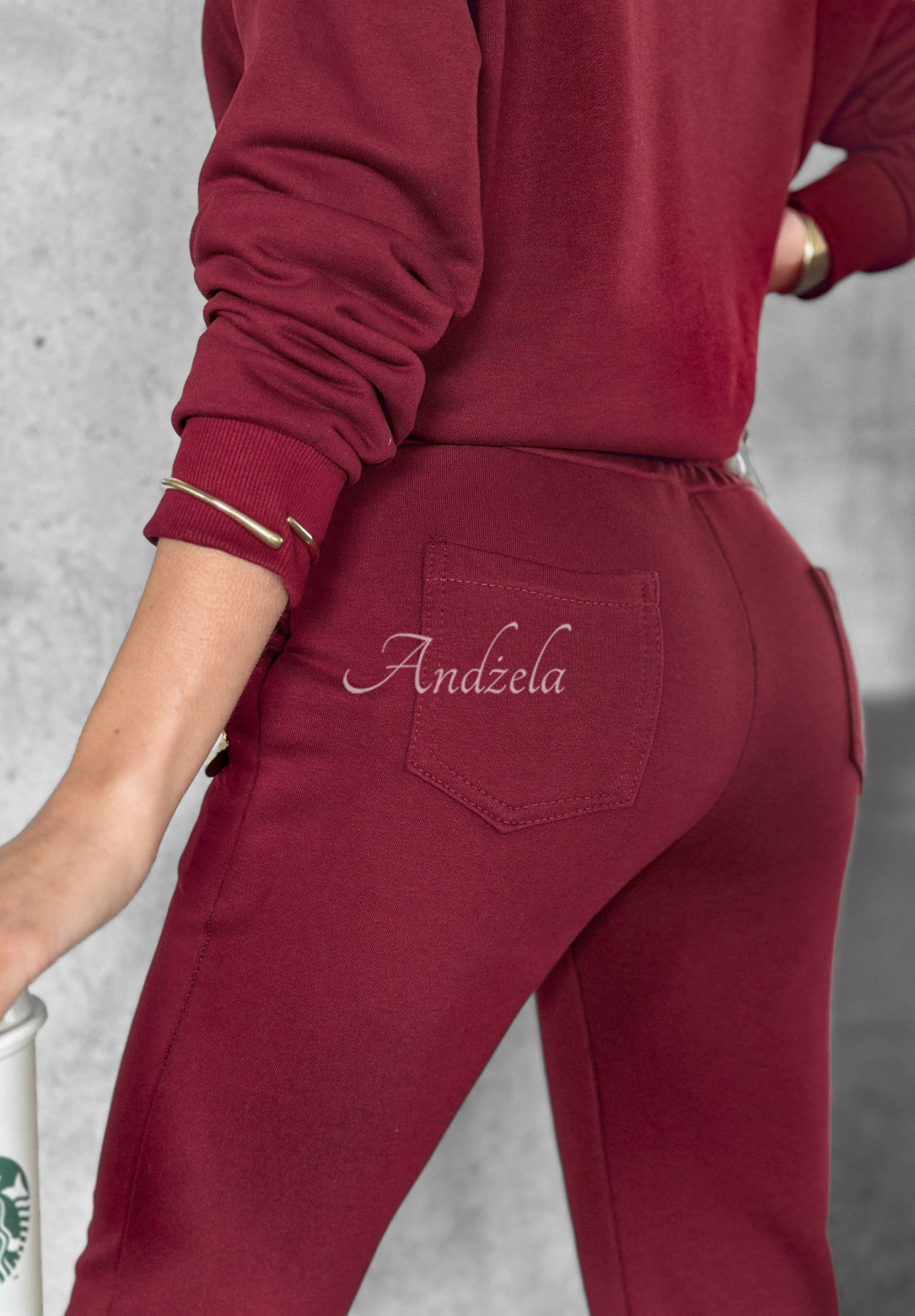 Komplet dresowy Somewhere Near burgundowy