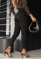 Spodnie jeansowe z paskiem skinny It's Not About You czarne