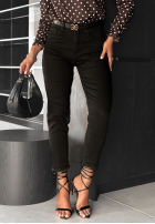 Spodnie jeansowe z paskiem skinny It's Not About You czarne