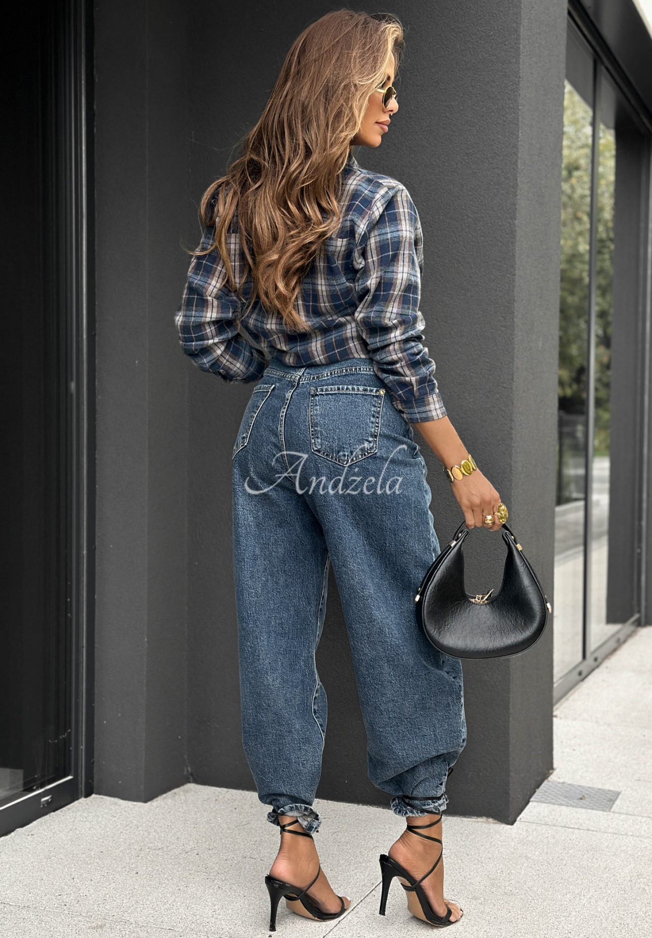 Koszula w kratę Undefined Status granatowo-beżowa