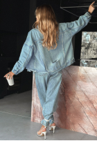 Jeansowa kurtka z przetarciami We Think Alike jasnoniebieska