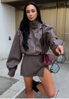 Spódnico-spodenki mini z rozcięciem La Milla Got My Attention mokka