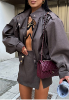 Spódnico-spodenki mini z rozcięciem La Milla Got My Attention mokka