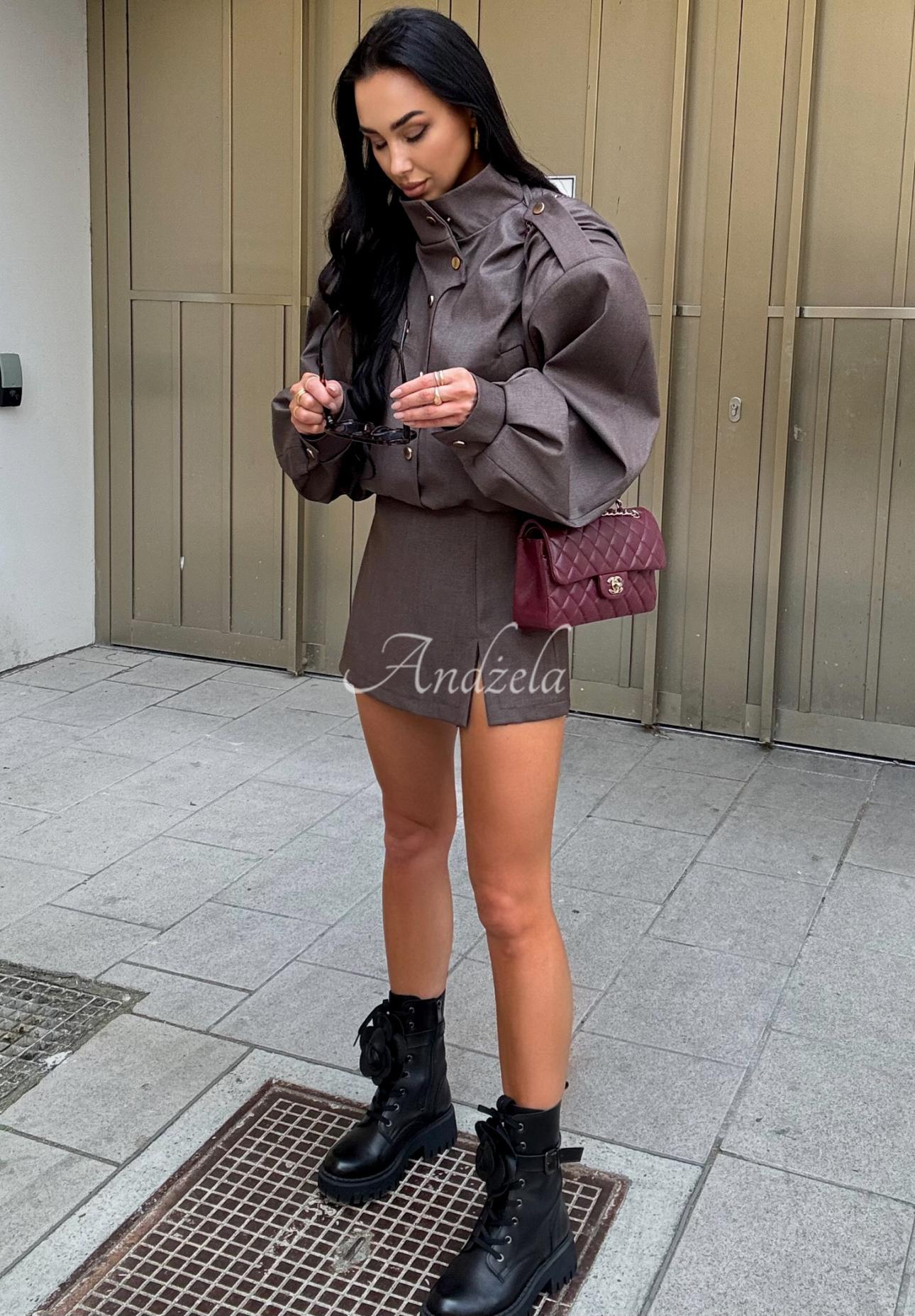 Spódnico-spodenki mini z rozcięciem La Milla Got My Attention mokka