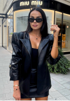 Skórzana marynarka z wiązaniem La Milla Told Him Yes czarna