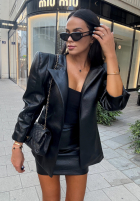 Skórzana marynarka z wiązaniem La Milla Told Him Yes czarna