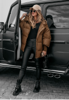 Puchowa kurtka oversize September czekoladowa II