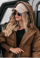 Puchowa kurtka oversize September czekoladowa II
