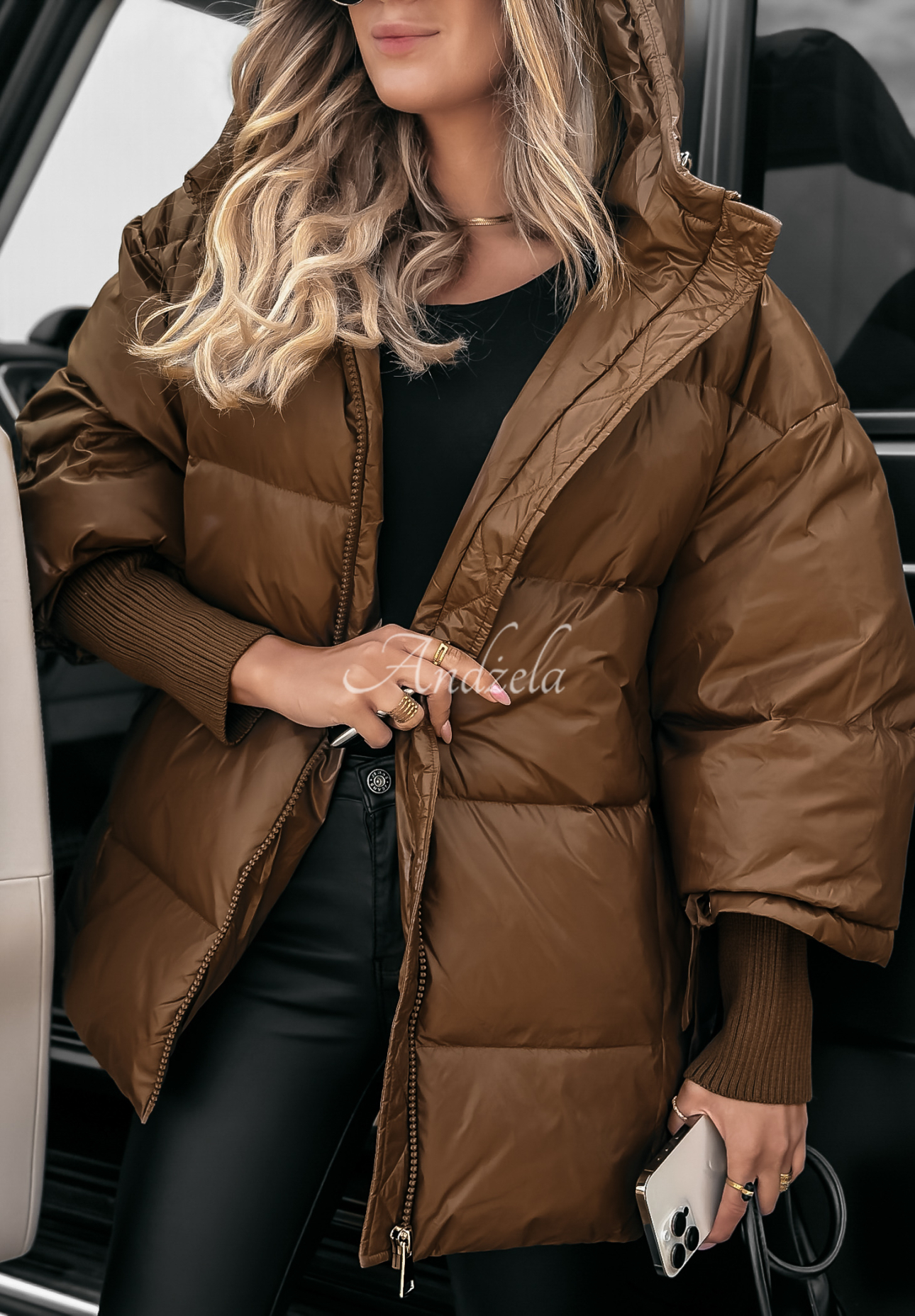 Down oversize September chocolate jacket II