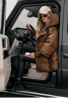 Puchowa kurtka oversize September czekoladowa II