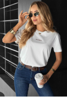 T-shirt z nadrukiem Woman biały