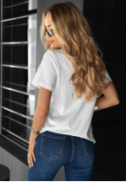 T-shirt z nadrukiem Woman biały