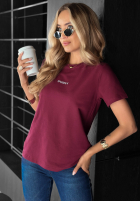 T-shirt z nadrukiem Woman burgundowy