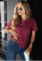 T-shirt z nadrukiem Woman burgundowy