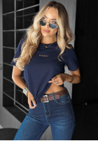 T-shirt z nadrukiem Woman granatowy