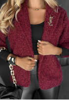 Krótki płaszcz kożuszek Hard To Say burgundowy