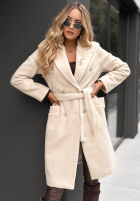 Arrington Park beige buttoned boucle coat