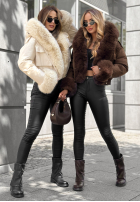 Krótka kurtka z futerkiem Timber Pines beżowy