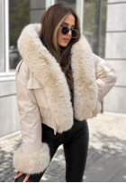 Krótka kurtka z futerkiem Timber Pines beżowy