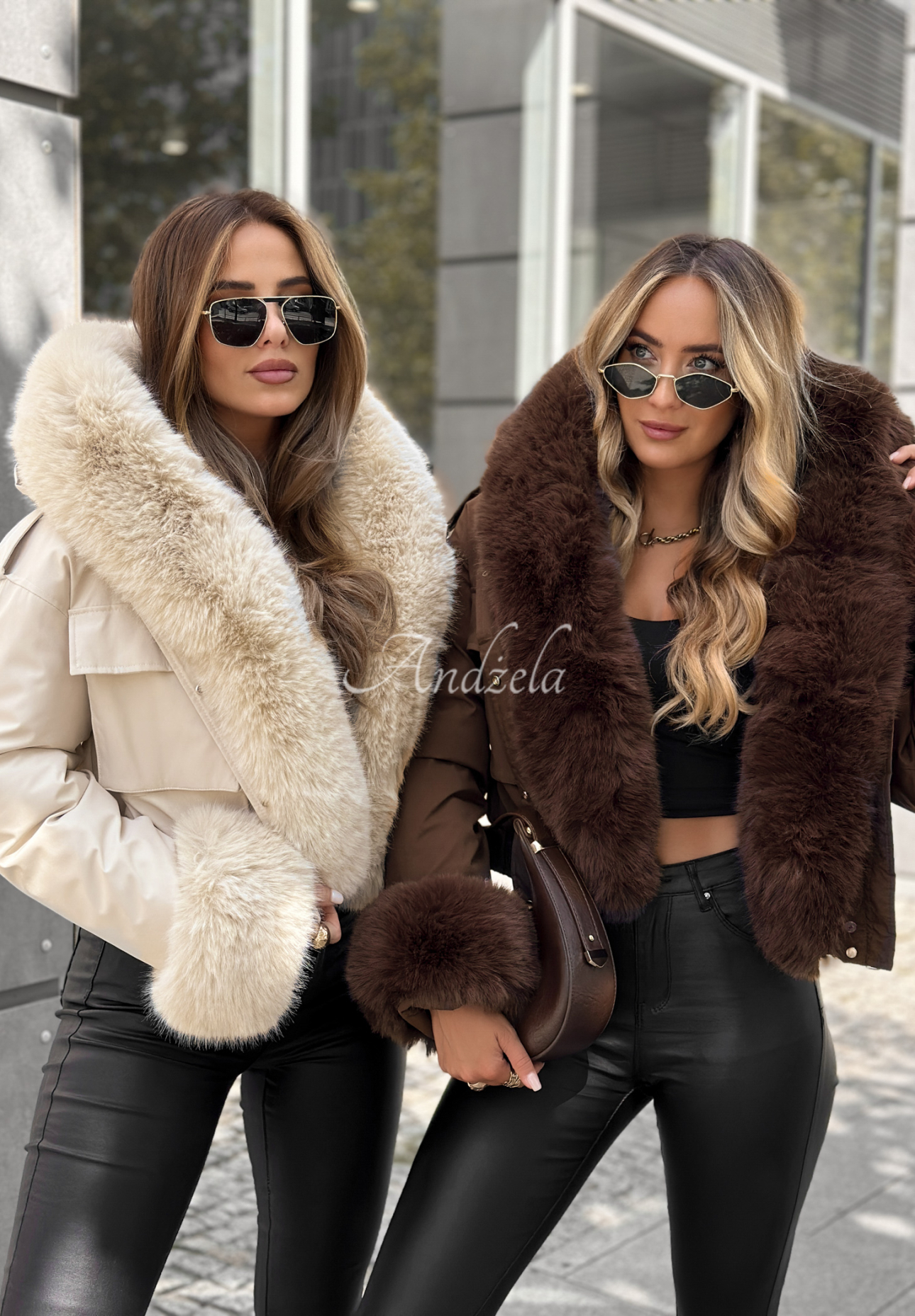 Short jacket with fur Timber Pines chocolate.