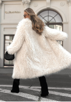 Długi płaszcz futerko Hello Drama Queen ecru