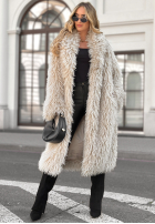 Długi płaszcz futerko Hello Drama Queen beżowy