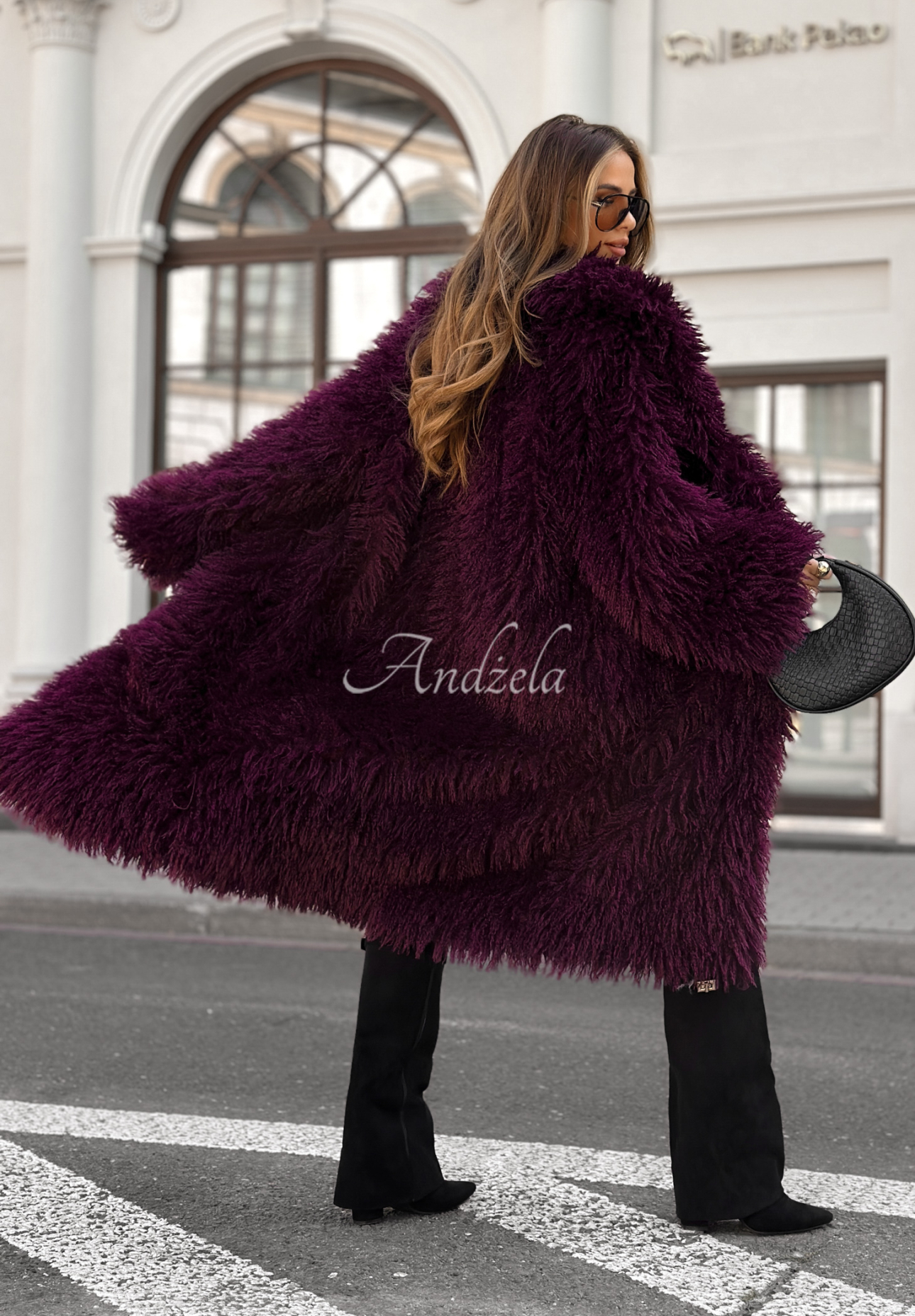 Long fur coat Hello Drama Queen burgundy