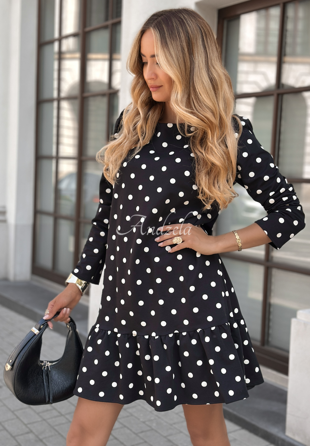 Never Posted black pea ruffle dress