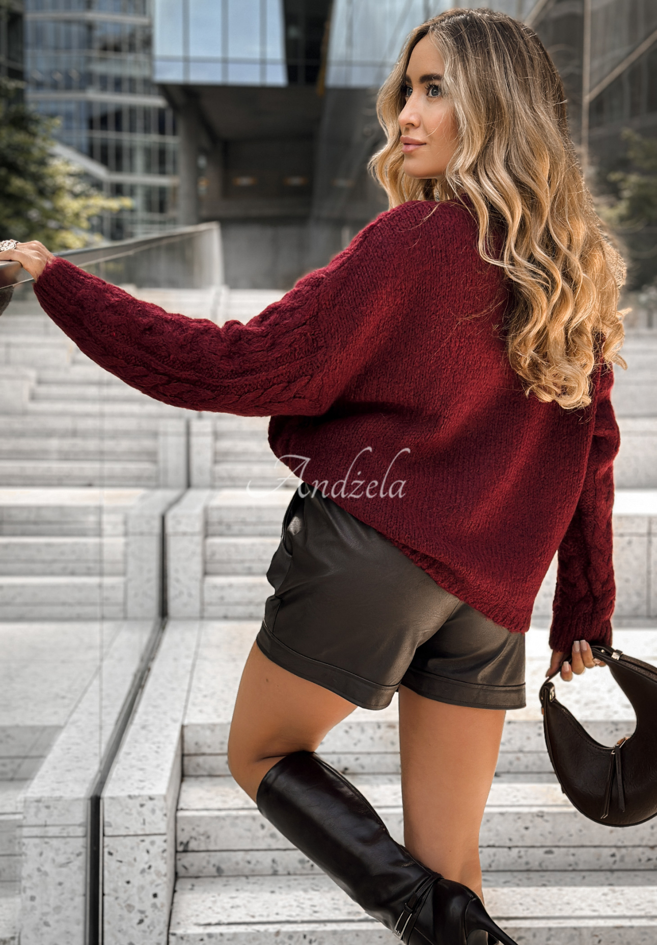 Embellished plaid cardigan Chesterton burgundy