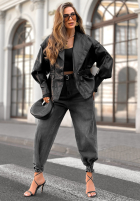 Skórzana kurtka z kołnierzem Live Fully czarna