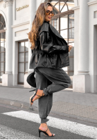 Skórzana kurtka z kołnierzem Live Fully czarna