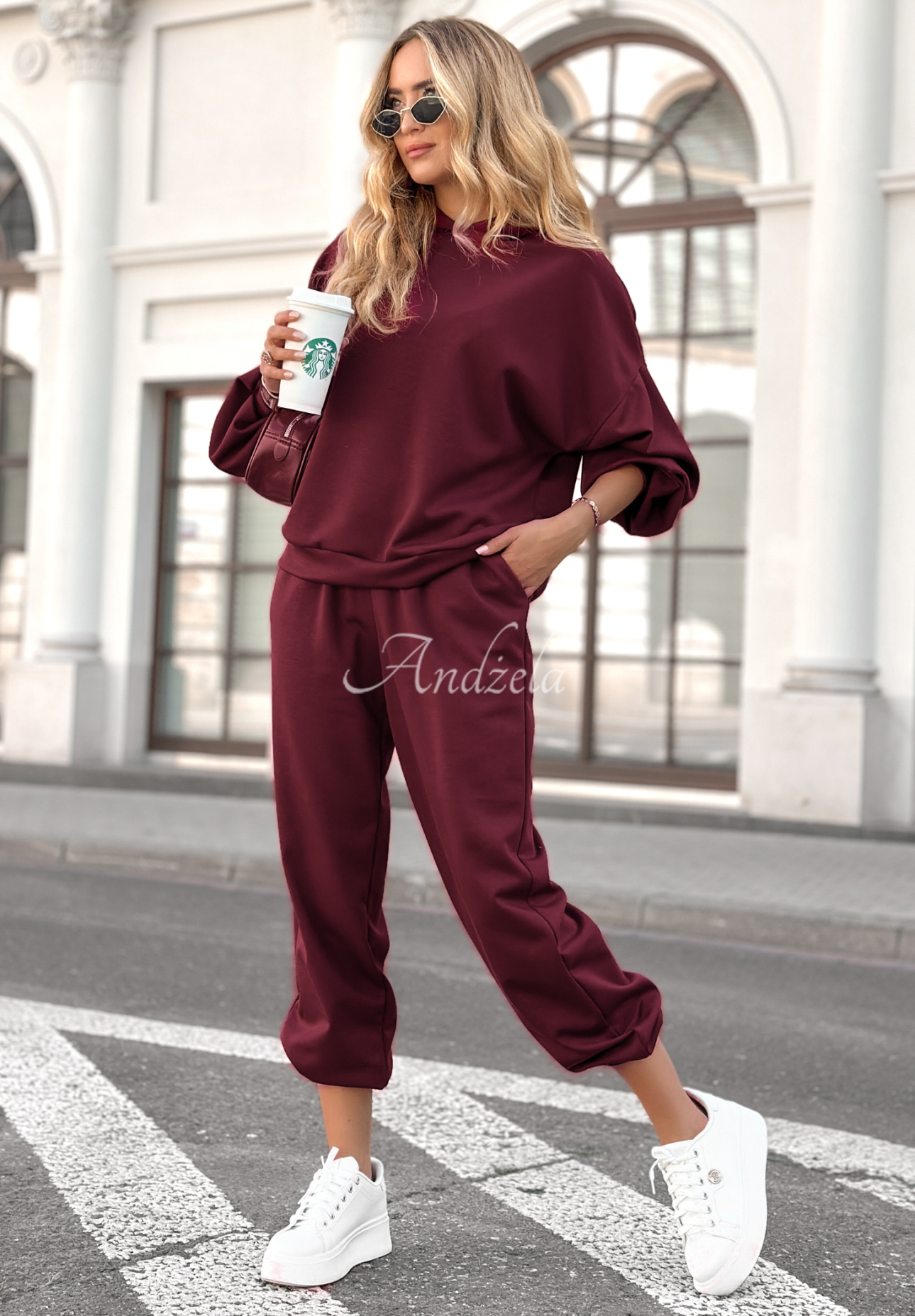Komplet dresowy Remember About You burgundowy