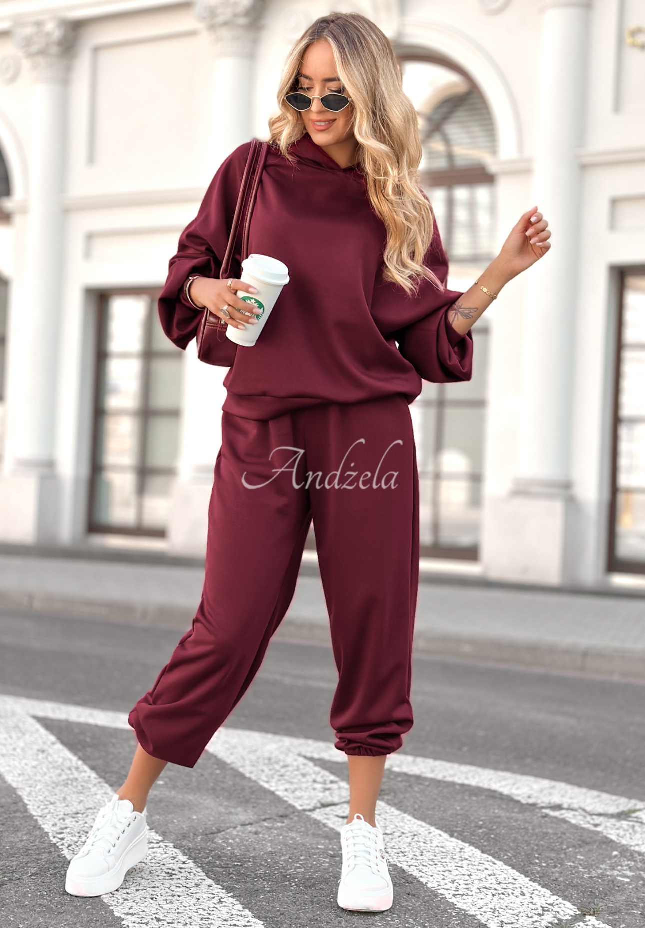 Komplet dresowy Remember About You burgundowy