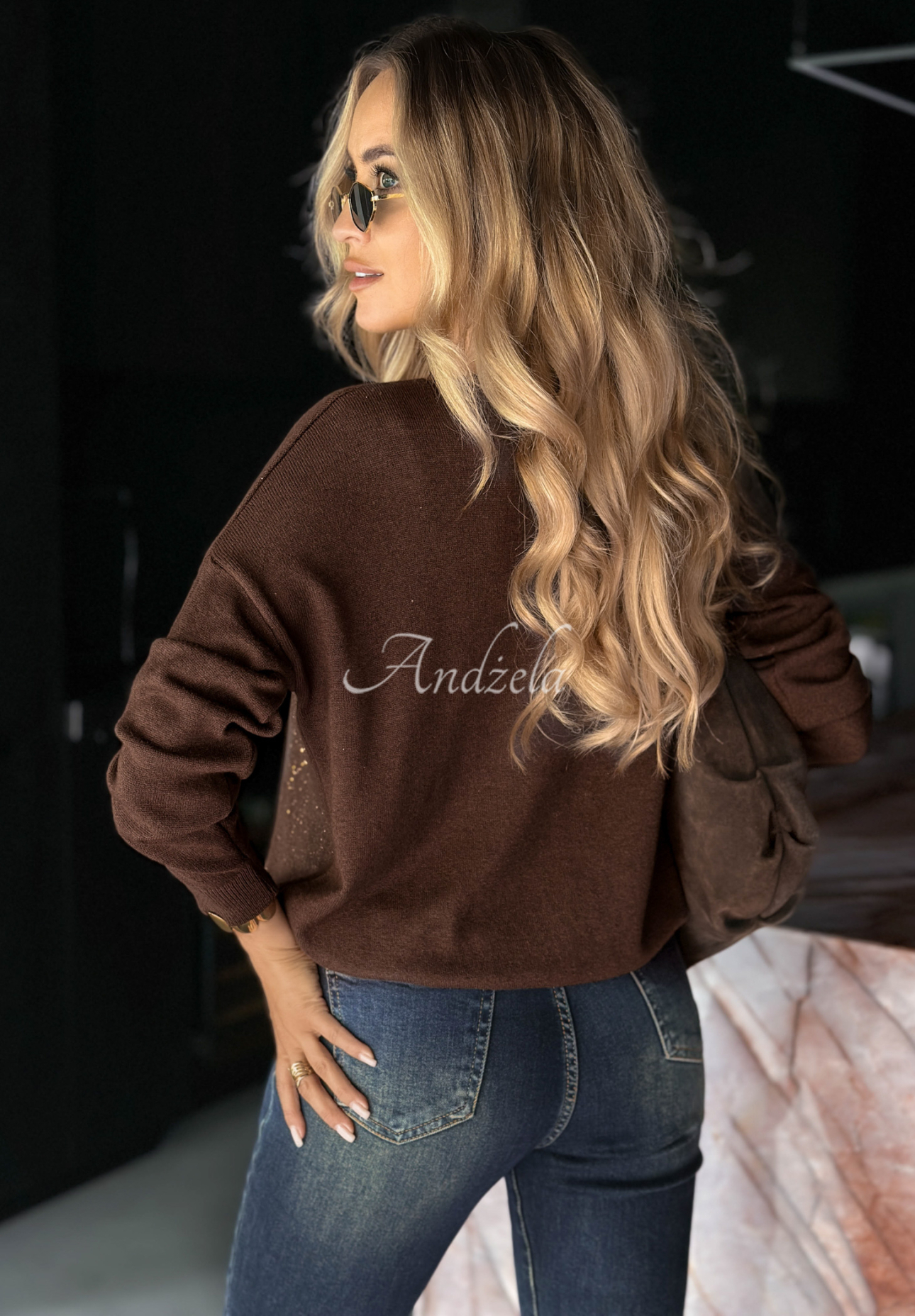 Lightweight viscose sweater East Kentwood chocolate