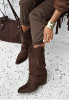 Zamszowe kozaki kowbojki Missisipi Alabama czekoladowe