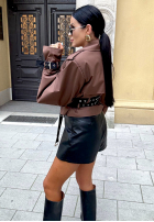 Krótki płaszcz trencz La Milla Wait What Now czekoladowy