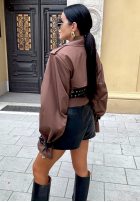 Krótki płaszcz trencz La Milla Wait What Now czekoladowy