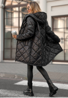 Długa pikowana kurtka Trust Your Intuition czarna