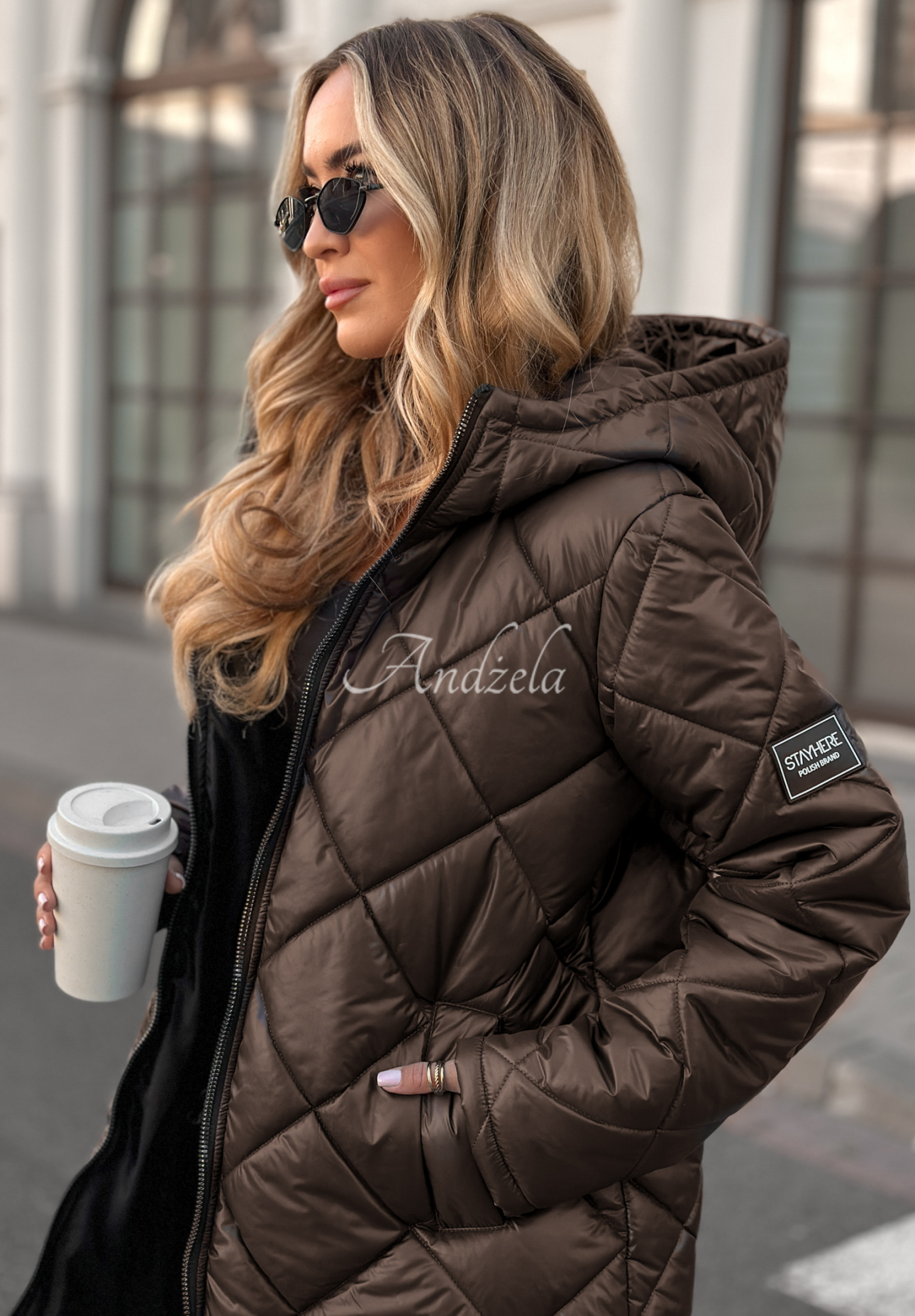 Trust Your Intuition long quilted jacket chocolate.