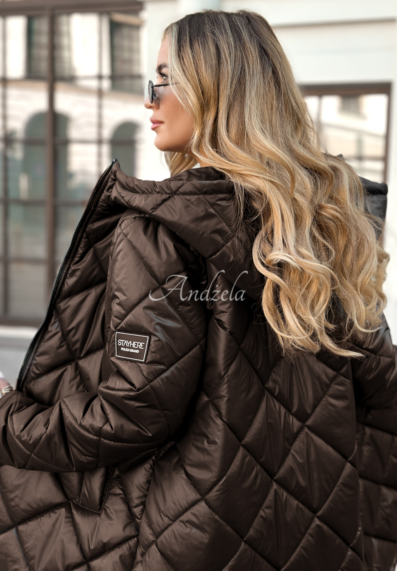 Trust Your Intuition long quilted jacket chocolate.