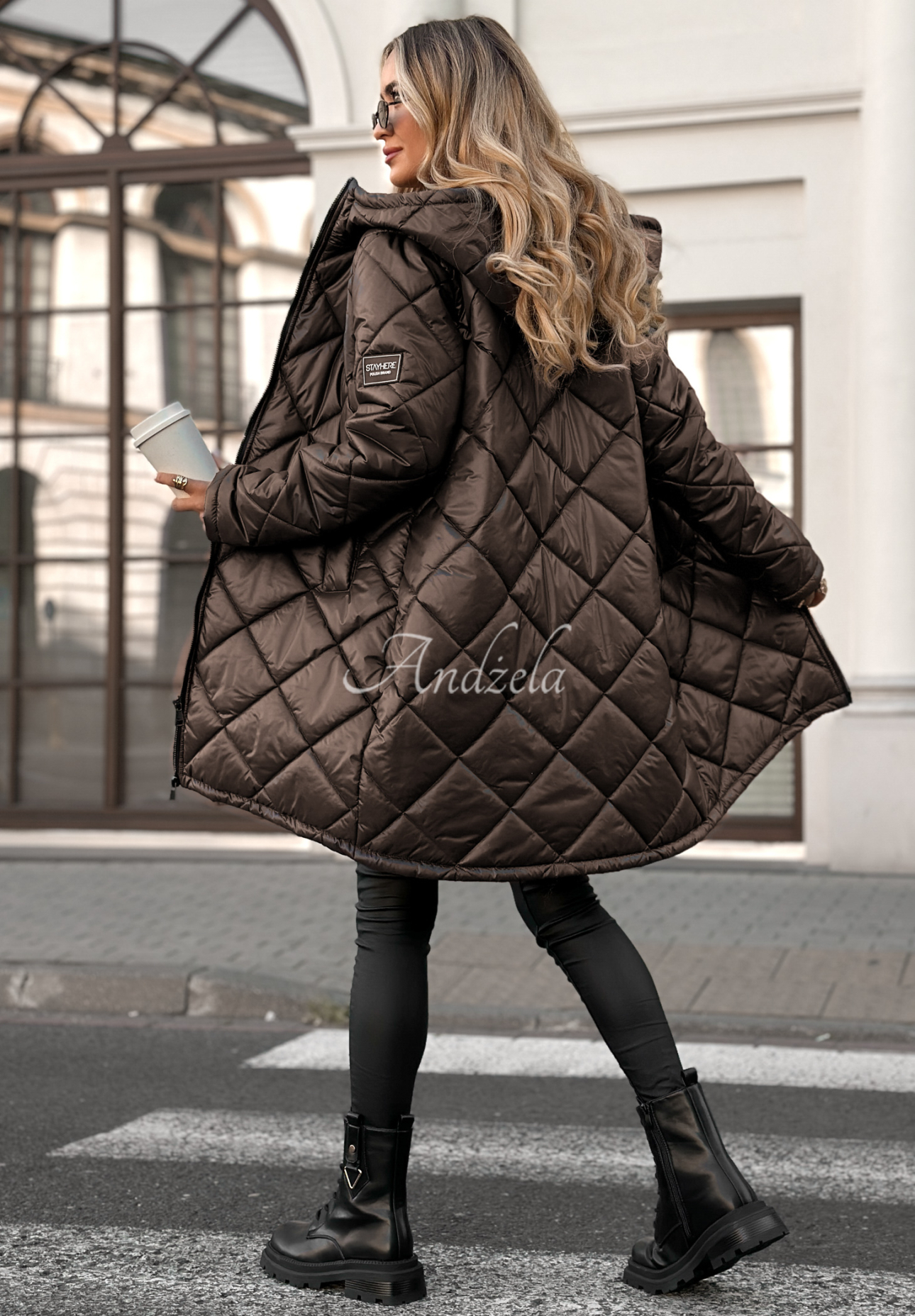 Trust Your Intuition long quilted jacket chocolate.