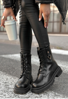 Skórzane botki workery Golden Hours czarne