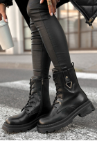 Skórzane botki workery Golden Hours czarne