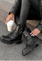 Skórzane botki workery Golden Hours czarne