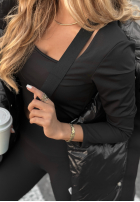 Puchowa kurtka z kapturem Turn Around czarna