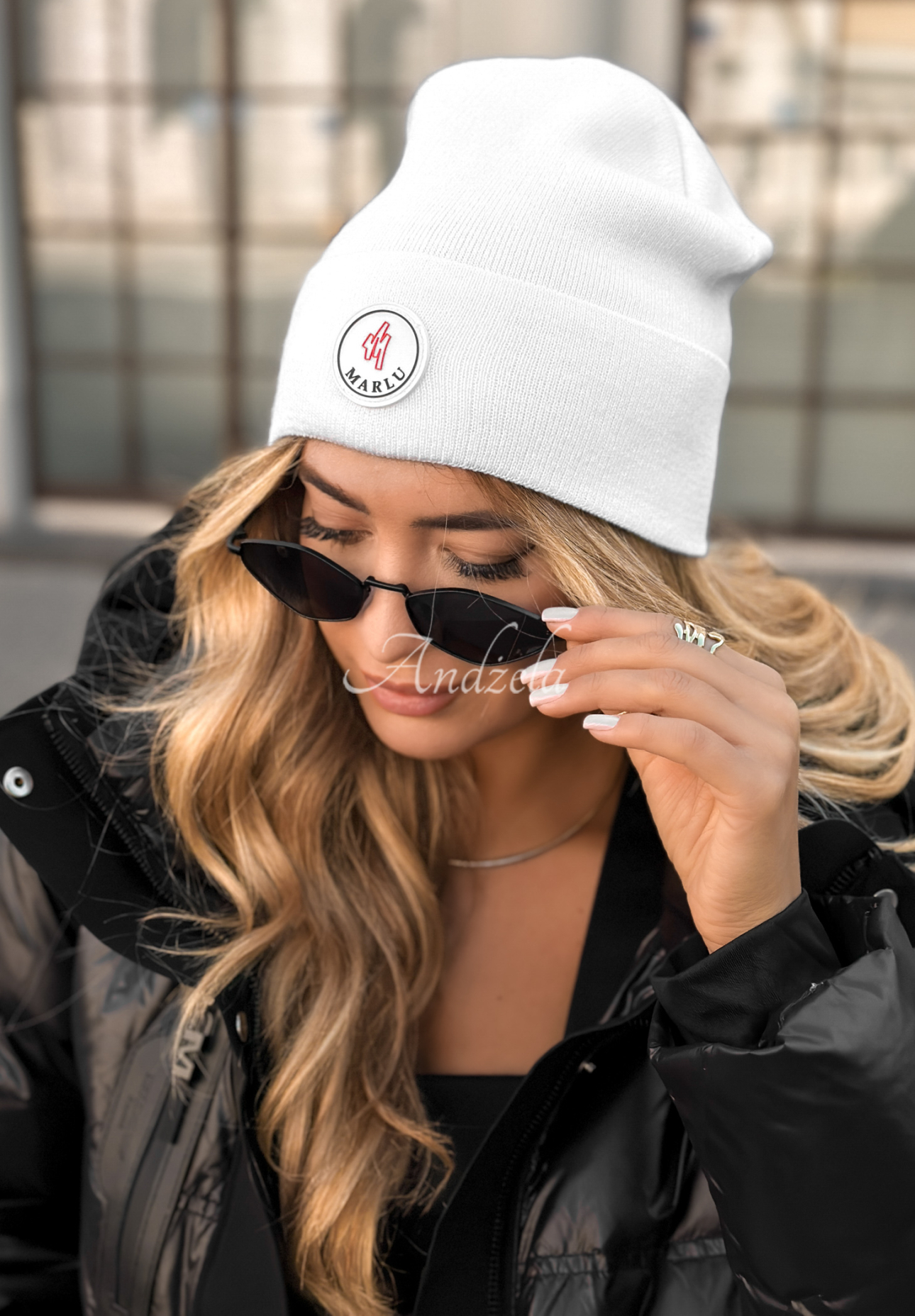 Winter City patch hat white