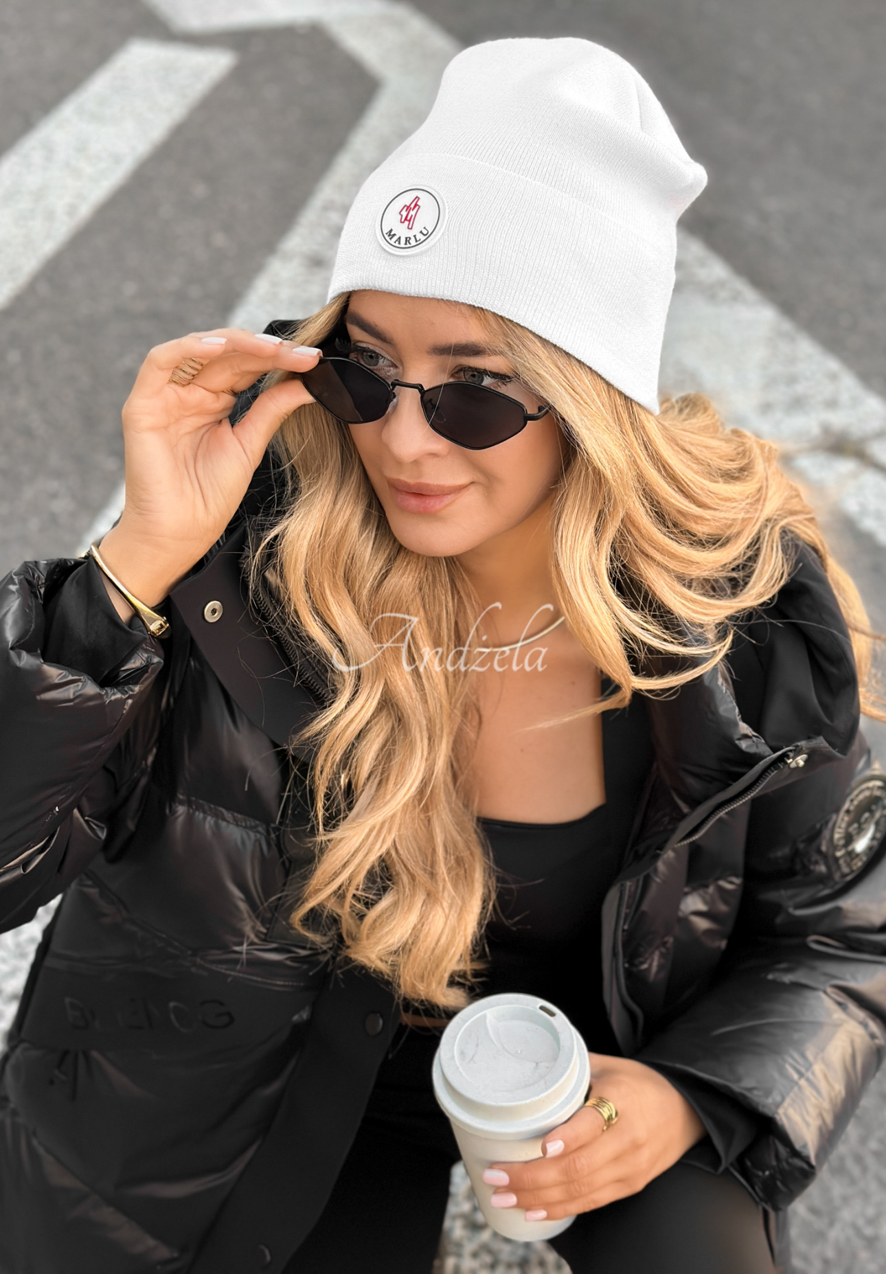 Winter City patch hat white