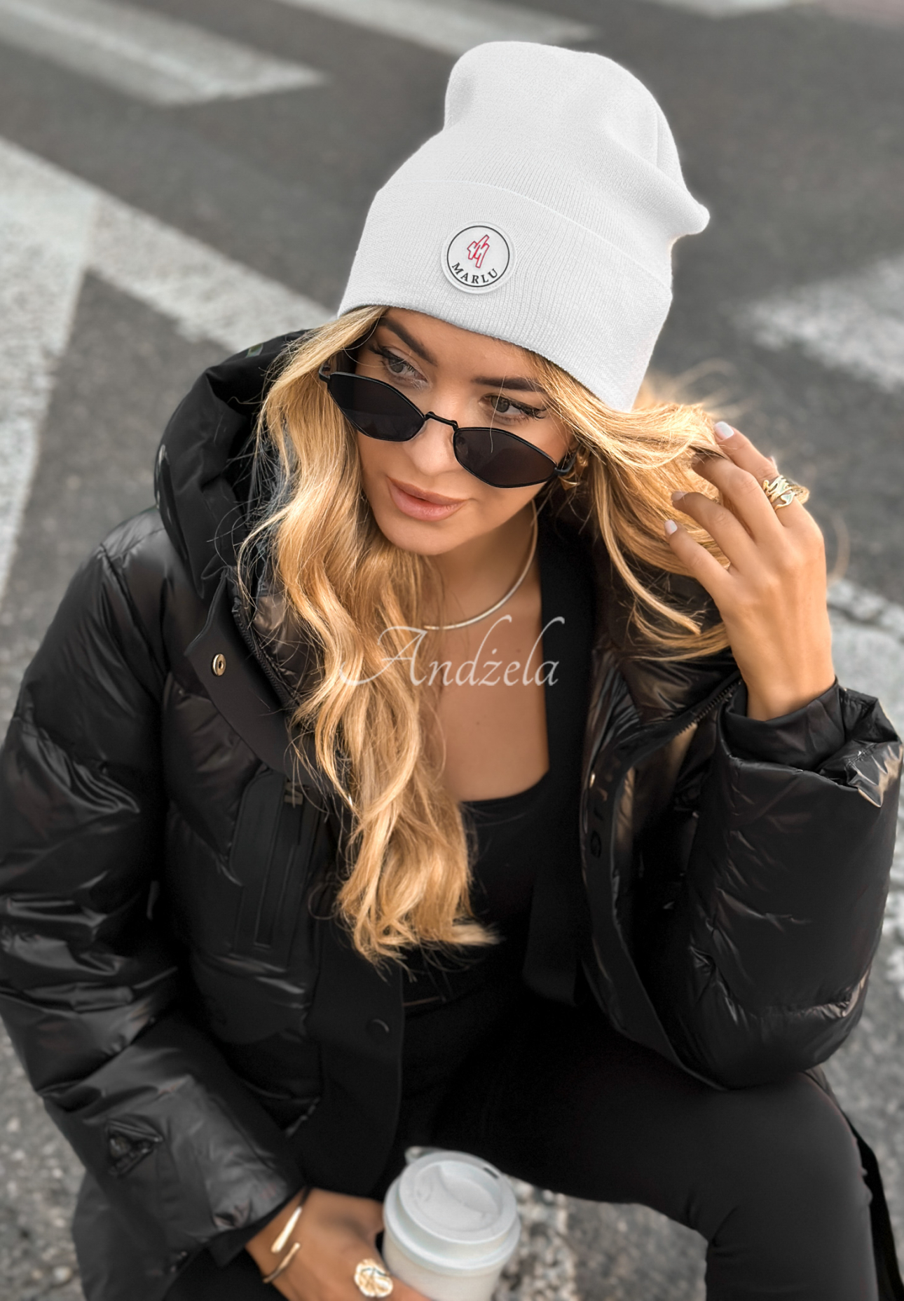 Winter City patch hat white