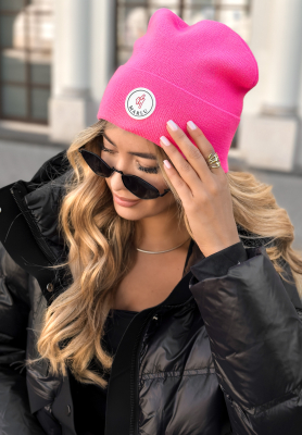 Winter City patch hat pink